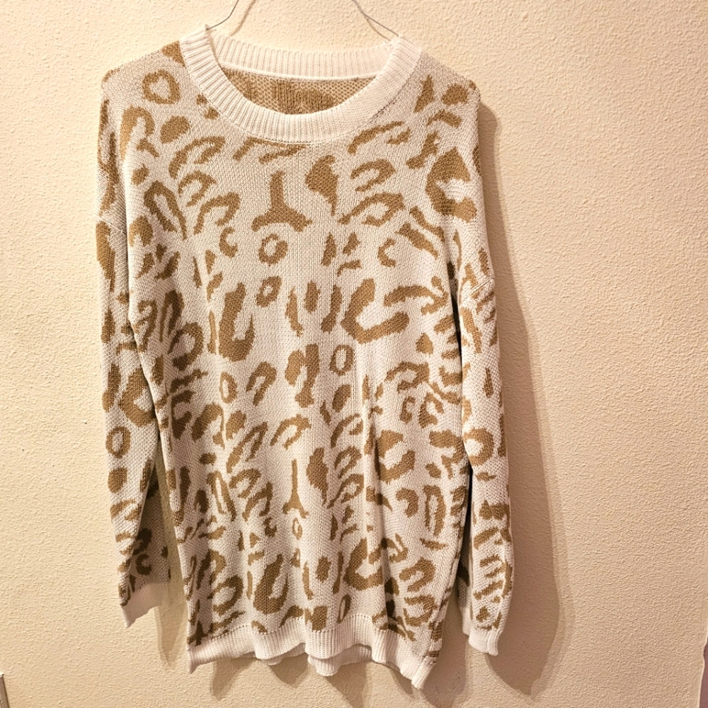 NEW! Leopard Print sweater Tunic- Size small